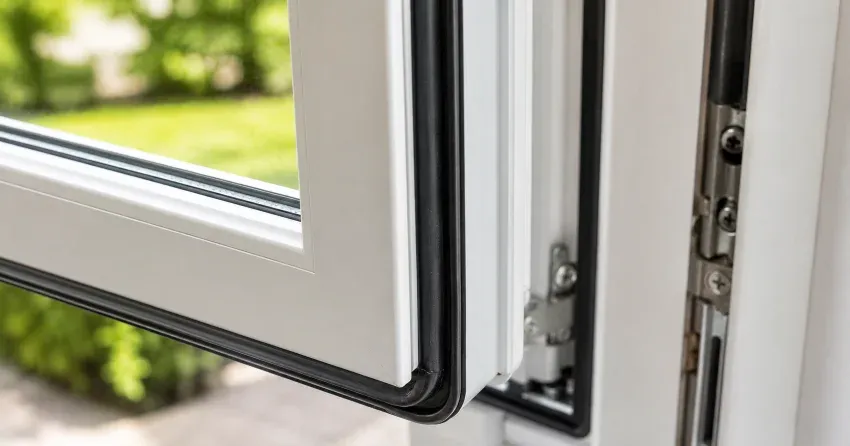 casement window cranked fully open in a Lind, St. Marys home