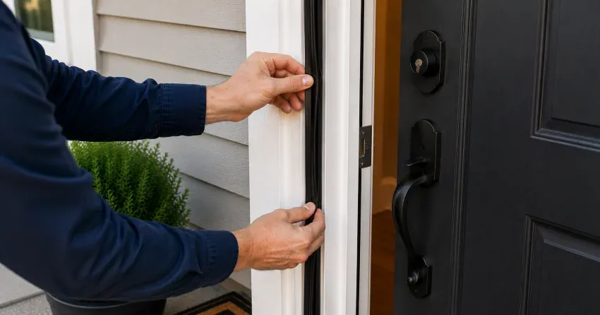 technician performing light test on door seal in St. Marys