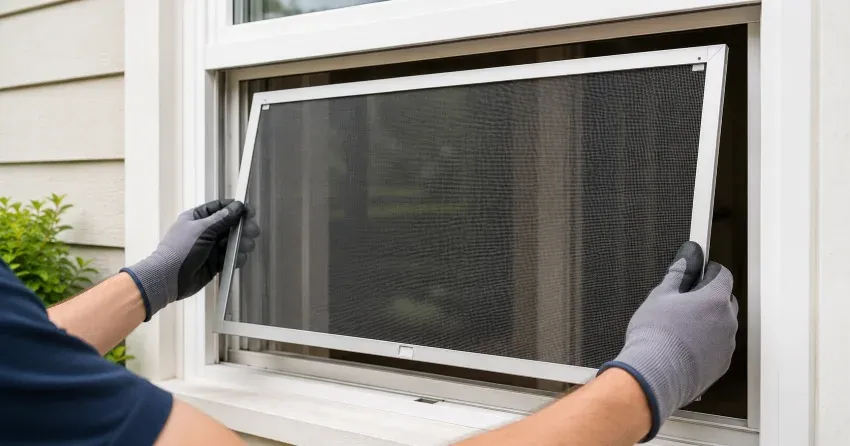 technician repairing a window sash and balance system in St. Marys