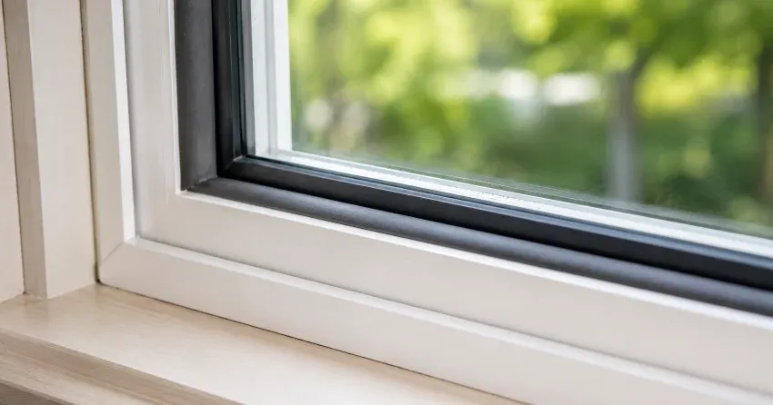 technician inspecting window weatherstripping for drafty window repair St. Marys Junction, St. Marys